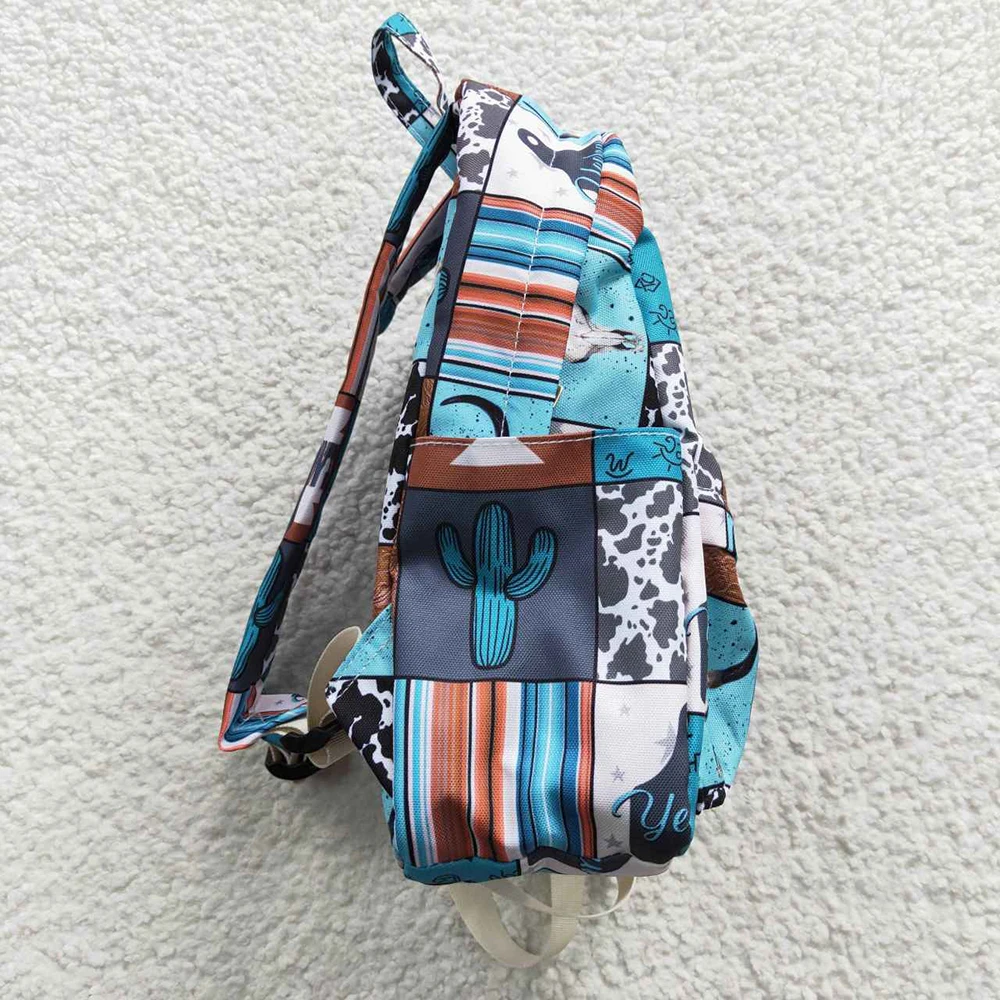 Wholesale Baby Kids Howdy Backpack Daypack Toddler Western Cactus Striped Outdoor Portable Children School Cow Print Bag