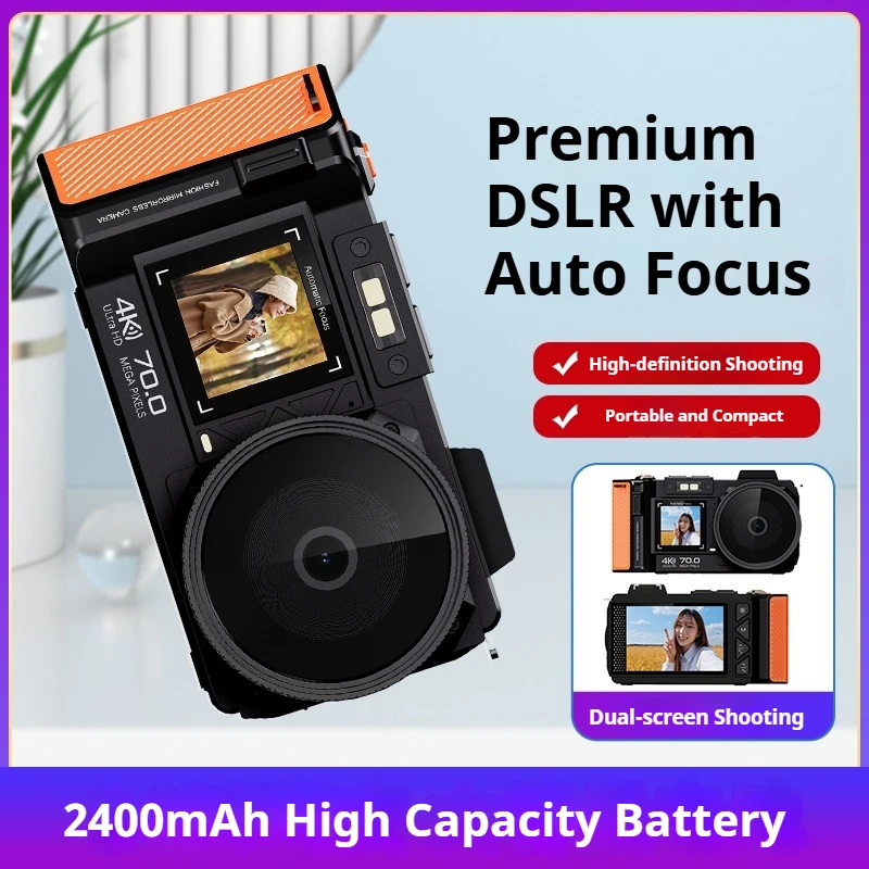 100D 4K UHD 70MP デジタル一眼レフカメラ デュアルスクリーン WIFI