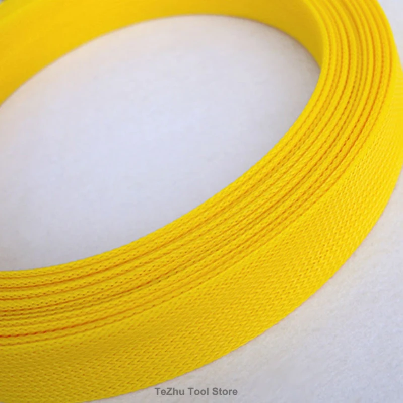 

16mm 40mm Cable Sleeves Yellow Snakeskin Mesh Wire Protecting Nylon Tight PET Expandable Insulation Sheathing Braided Sleeves