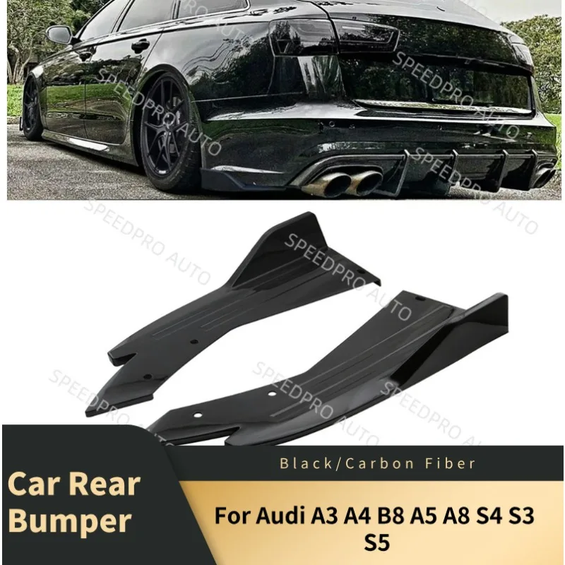 

Rear Bumper Spoiler Lips For A3 A4 B8 A5 A8 S4 S3 S5 Splitter Diffuser Scratch Protector Trims Side Skirt Extension Body Kit