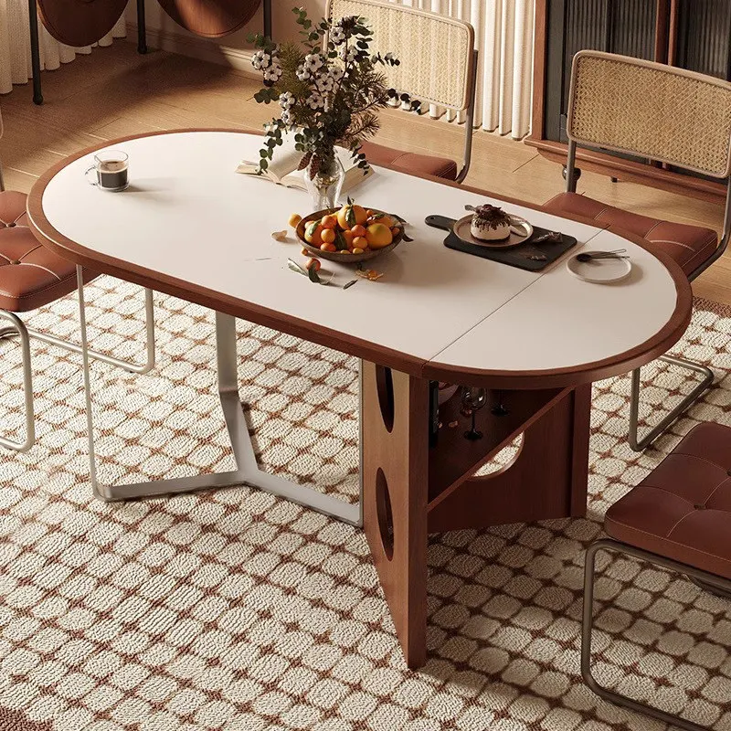 

Designer Black Dining Table Foldable Minimalist Nordic Coffee Dining Table Extendable Solid Wood Muebles Para Hogar Furniture