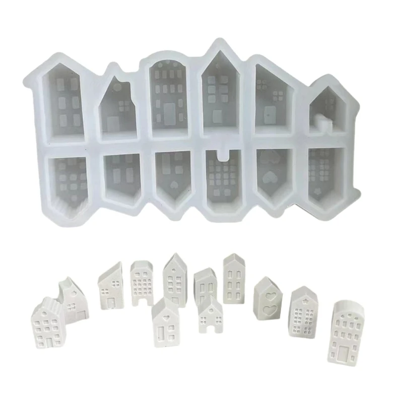 Home Decoration Silicone Mold Windowed Small House Ornaments Mould Jewelry Tool Dropsale