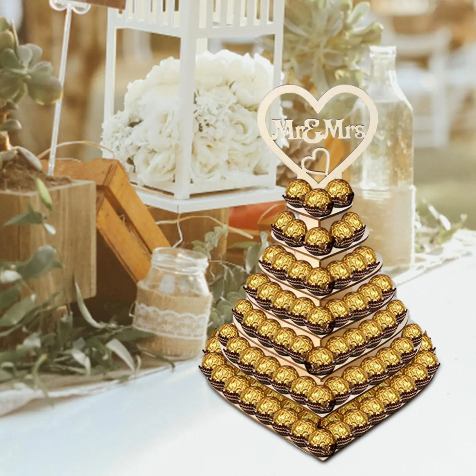 Soporte de exhibición de Chocolate, decoración del Día de San Valentín, estante de exhibición de Chocolate en forma de corazón para despedida de soltera, suministros para fiesta de cumpleaños