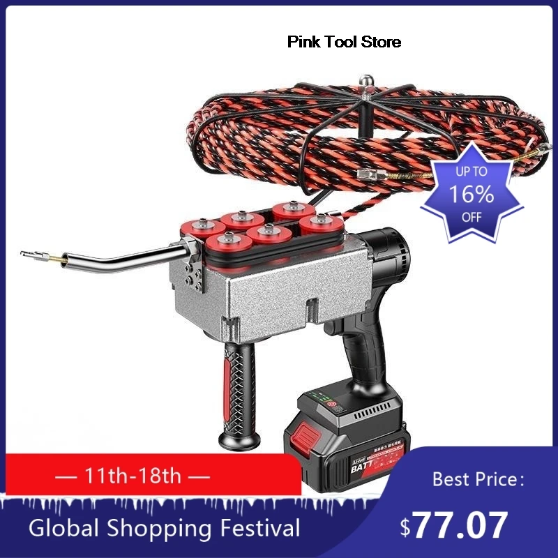 

1858 300Kg Lithium Battery Threading Machine Brushless Electric Pull Tube Decoration Communication 30M Cable Lead 922