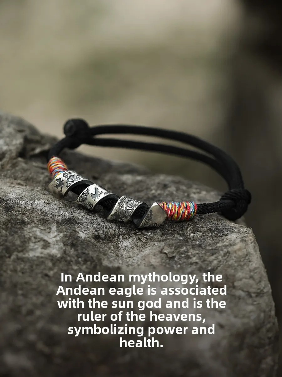 Pulsera de Plata de Diseño Original para Hombre, Sensación de Alta Gama, Plata Pura, Cordón Hecho a Mano, Joyería Unisex de M...