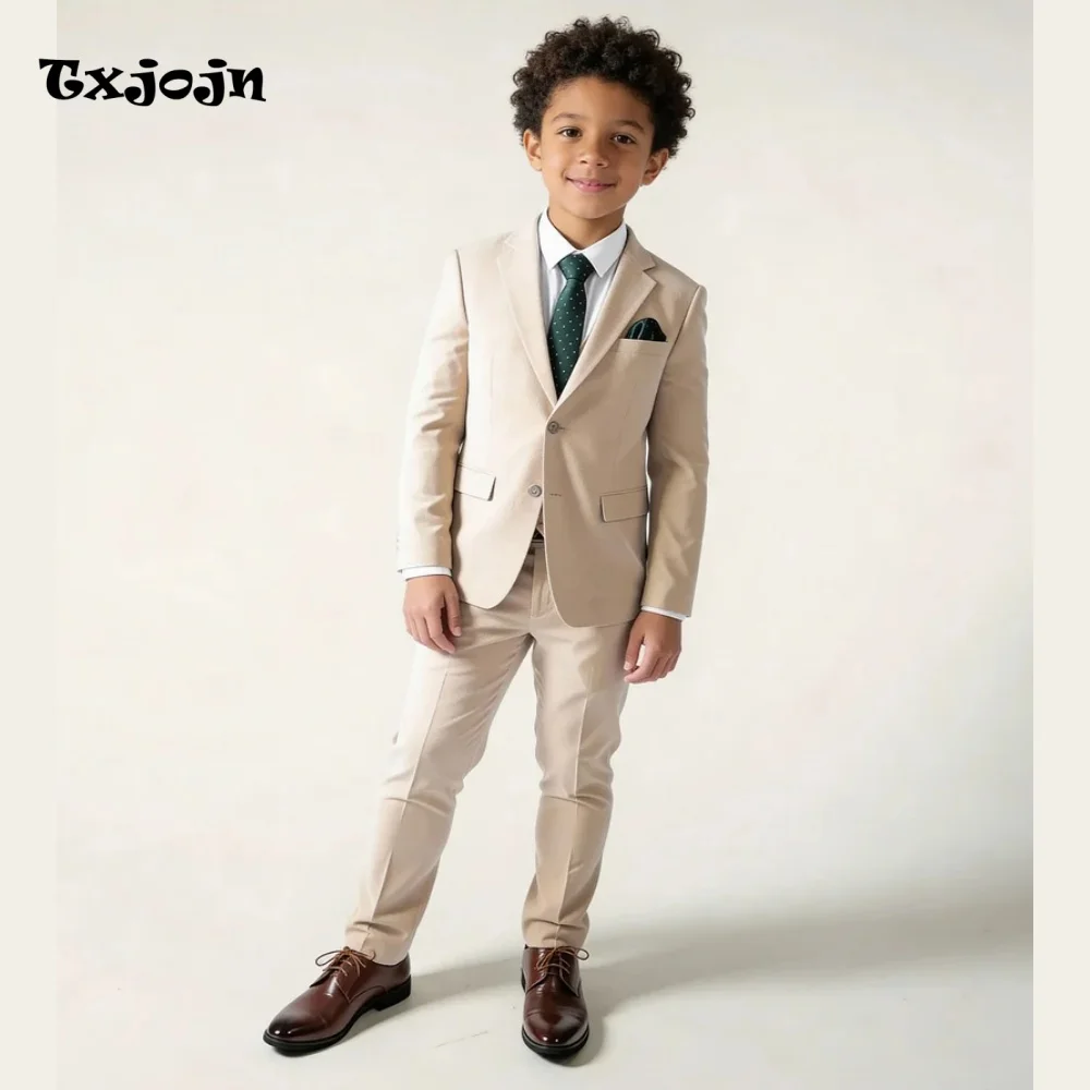 Trend Boys Suit 3-piece Set Formal Tuxedos Pointed Collar Jacket Classic 2-16 Year Tailored Blazer Pants Vest for Party Events