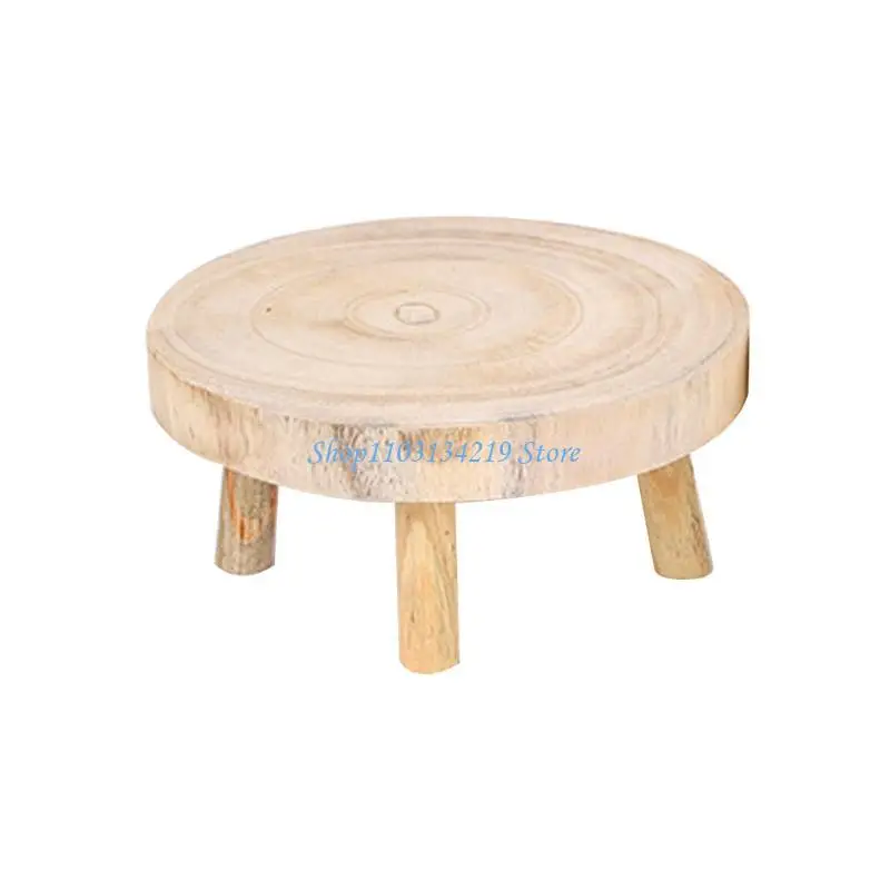 N5KC Printed Solid Stool Flower Pot Stand Round for Bench Plant and