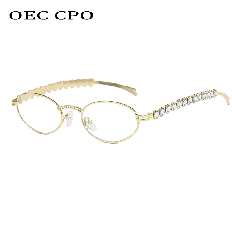 Fashion Luxury Diamond occhiali da sole donna Vintage Brand strass occhiali da sole donna Trendy Round Eyewear Lunette De Soleil Femme