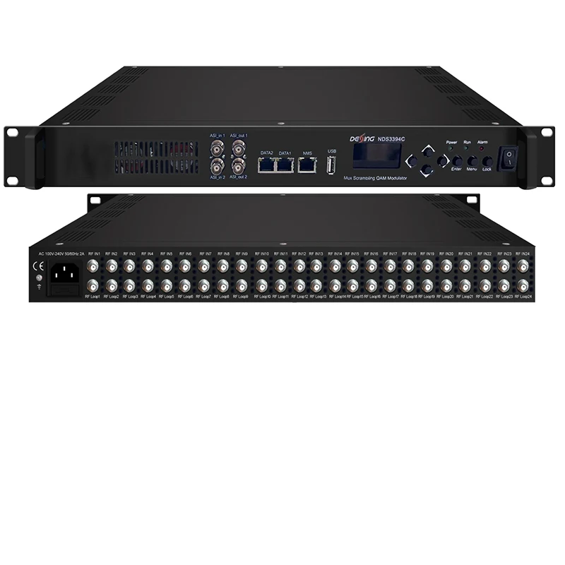 

24 Channel Tuner To Ip Asi Receiver Dvb-s2 Dvb-t2 Tdt Dvb-c Isdbt ATSC Udp Rtsp Digital Gateway Stream Rf To Ip Iptv Catv