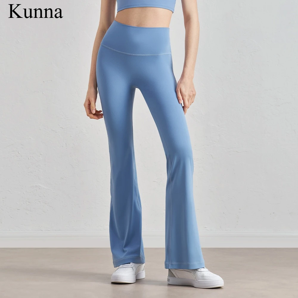 

Women's High-Waisted Flared Yoga Pants – Butt-Lifting Naked Feel Workout Trousers for Spring/Summer, Wide-Leg Gym & Lounge Pants