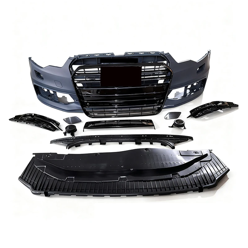

Cc car Good Quality Upgrade Front Bumper with Grille Facelift Body Kit for A6 S6 C7 2013 2014 2015