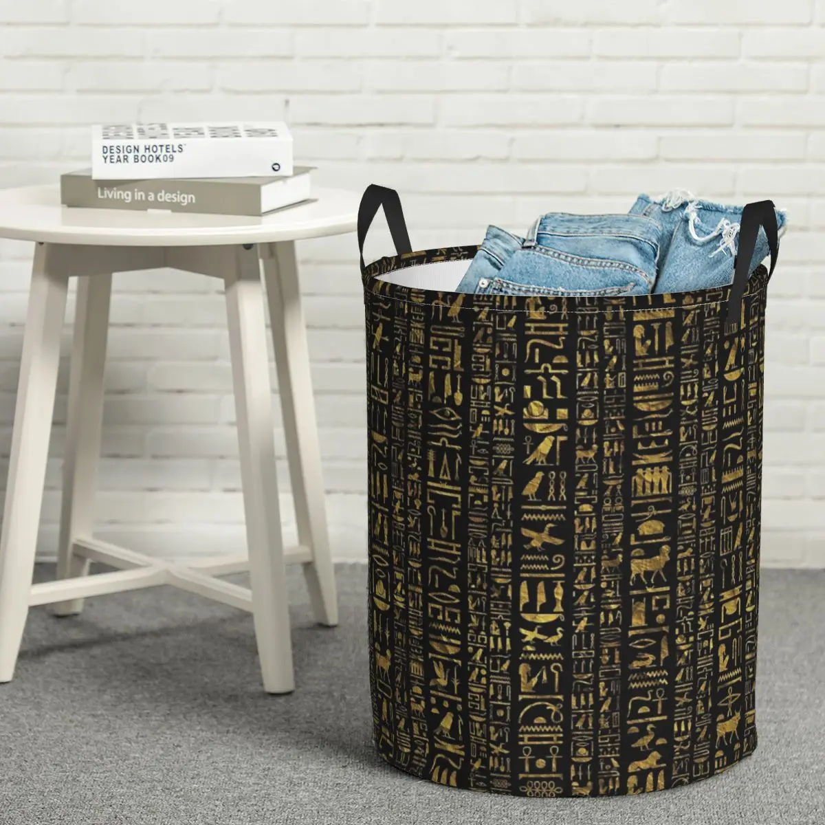 Egyptian Gods Ornament Gold And Abalone Foldable Laundry Baskets Dirty Clothes Toys Sundries Storage Basket Home Organizer Large