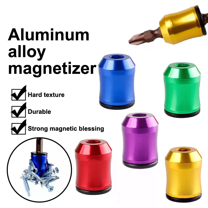 

1 шт. магнитные винтовые кольца намагниченные кольцевые отвертки из алюминиевого сплава 6,35 мм хвостовик винтовая бита магнитный намагничиватель