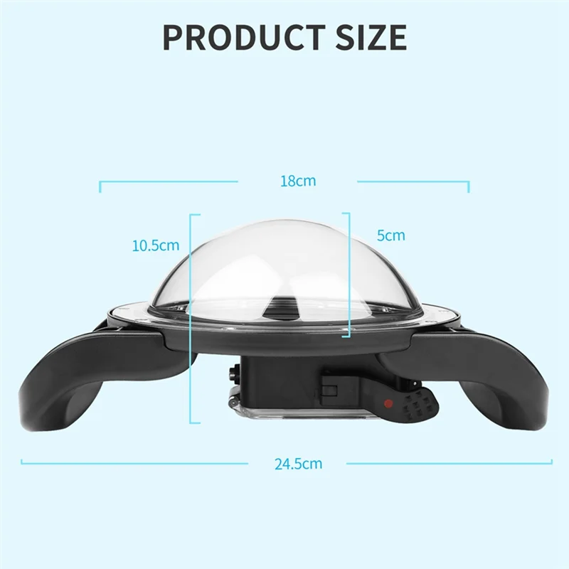 Useful Dual Handheld Dome Port Waterproof Diving Housing Case Cover With Trigger For DJI Action Camera Lens Accessories