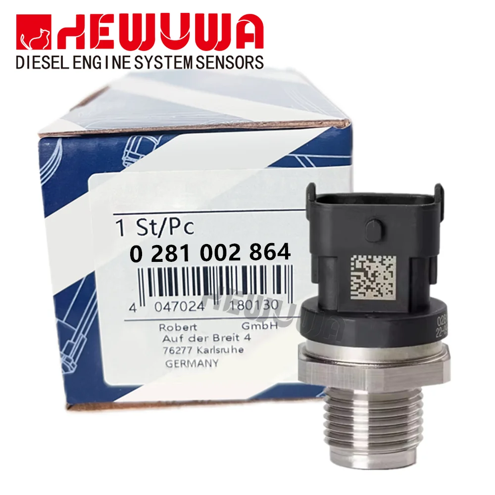 

0281002864 Fuel Rail High Pressure Sensor Common Injection 0281006158 0281002707 20792328 For IVECO OPEL VAUXHALL SAAB VOLVO