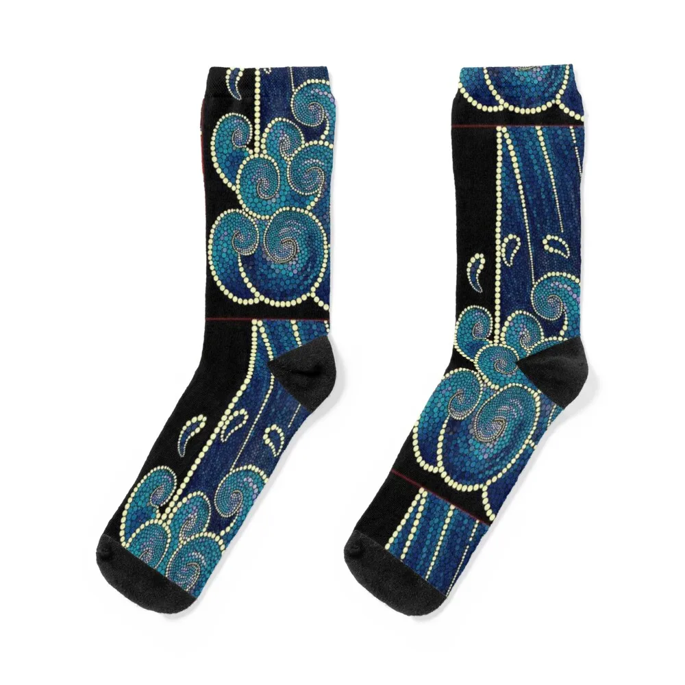 

Waves australian aboriginal art Socks loose Heating sock cute short Socks Girl Men's Hiking boots sheer cute Socks Women's Men's