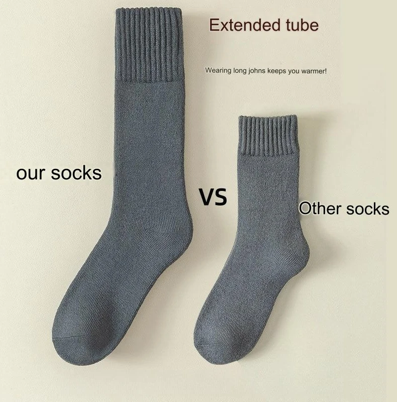 Winter männer Verdickte Warme Socken Plus Große Größe Hohe Qualität Kaschmir Socken Harajuku Retro Casual Terry Schnee Socken – Detail 12