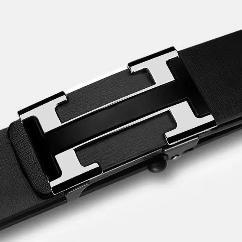 Belt, Men's Automatic Buckle Leather Belt, High-end Trendy Men's Pants Belt, Young People's Fashionable and Casual