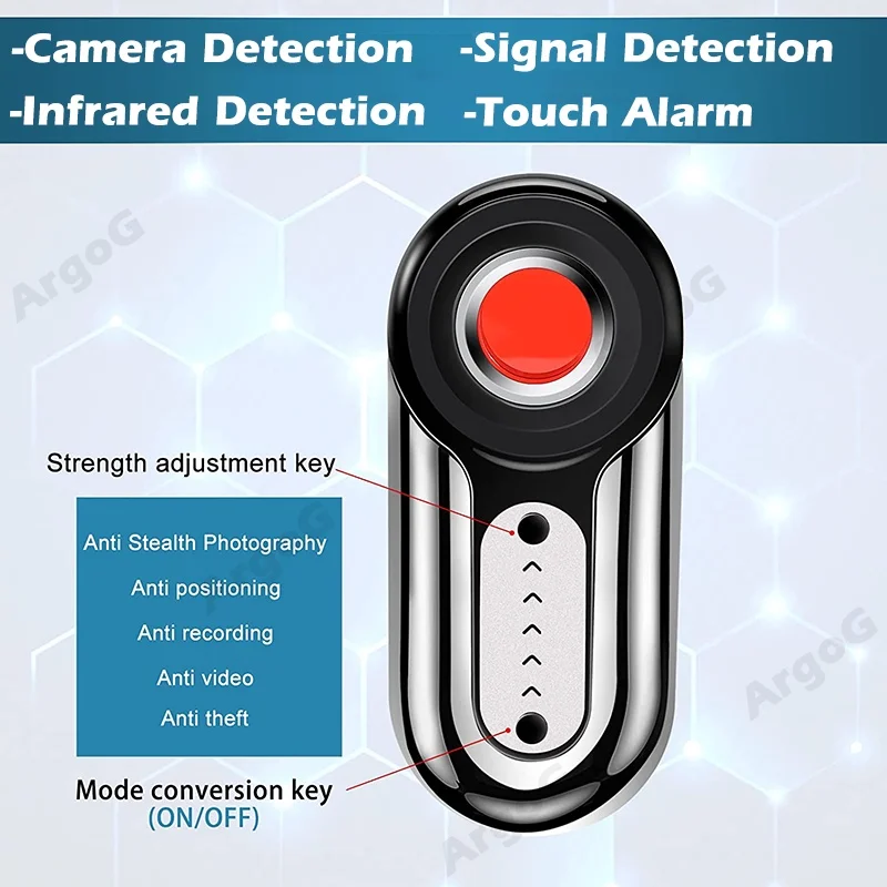 Detector de cámara oculta antiespía, dispositivo electrónico de detección infrarroja de señal RF, Protección de Privacidad de viaje, barredora