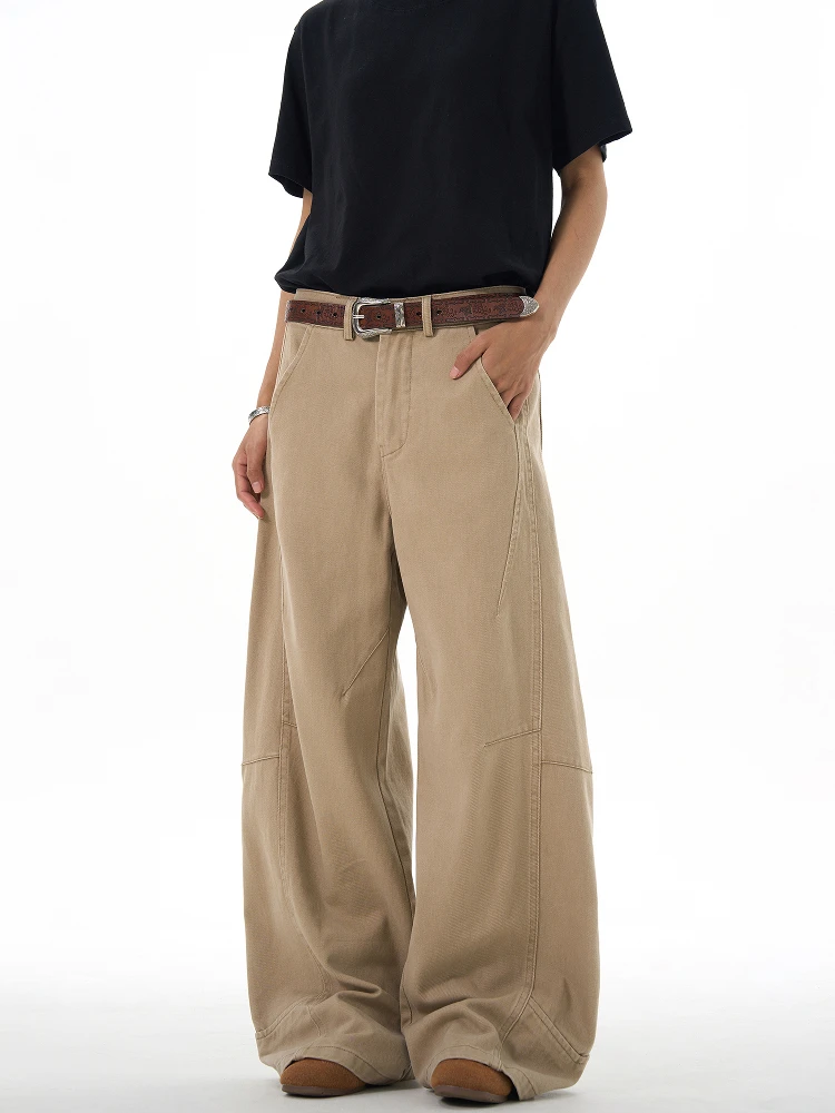 

Винтажные рабочие брюки Thumpup в американском стиле с изогнутым ножом, свободные прямые дизайнерские модные хлопковые молодежные повседневные брюки