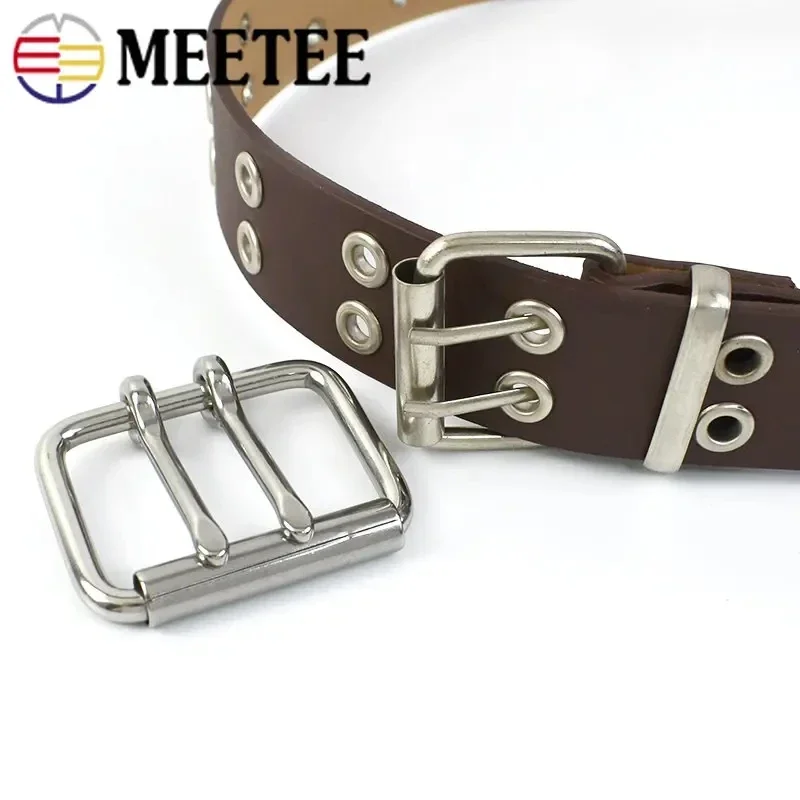 1/2/3Pcs Stainless Steel Belt Buckle for Men Double Needle Metal Pin Buckles Head Bag Webbing Clasp DIY Hardware Accessories