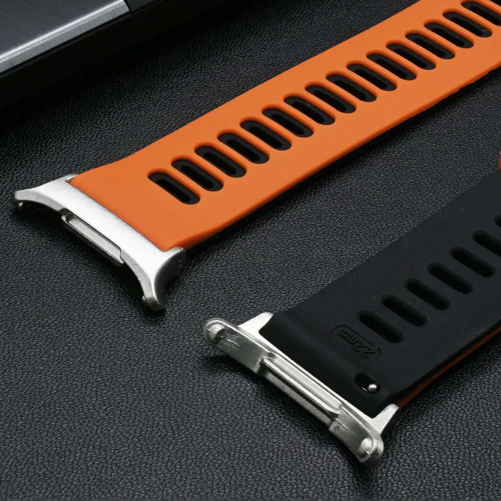 Pulseira esportiva de silicone para samsung galaxy watch ultra 47mm unissex pulseira de laço macio para galaxy ultra 47mm sem lacuna alça de extremidade curvada