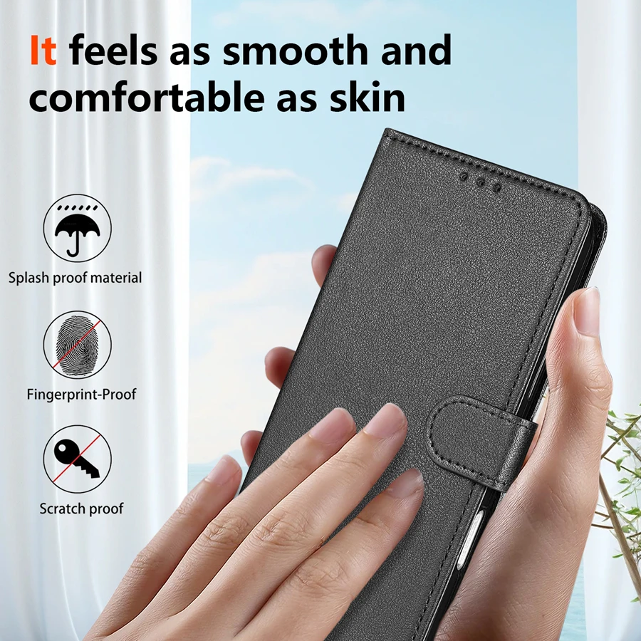 Brieftasche mit Kartenfächern im klassischen Stil, magnetisches Flip-Lederetui für Xiaomi 15T Poco C85 M7 Pro X7 Redmi Note 15 Pro+ 14S 15C 14C – Detail 6