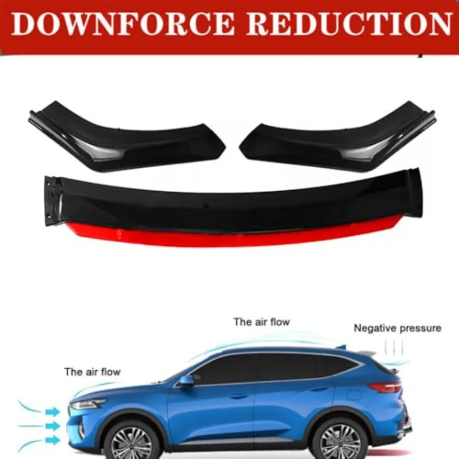 أسود أحمر عالمي 6370 المصد الأمامي الشفاه الفاصل الذقن المفسد طقم الجسم مع 29 الجانب تنورة تمديد لوحة الروك ومضخة خلفية #5