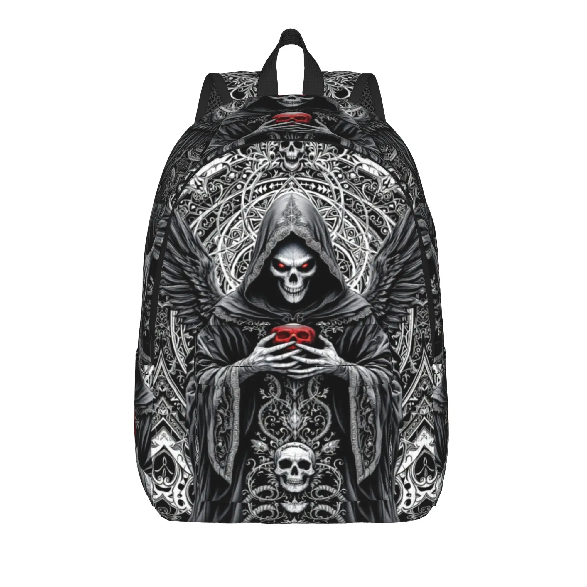 Gothic Dark Nun Grim Reaper Backpack Women Men  Soft Backpacks Polyester Leisure School Bags Travel High Quality Rucksack