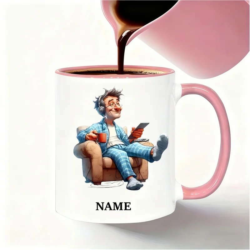 Customizable Name Mug for Relaxed Middle-Aged Men - Dishwasher Safe, Ideal Birthday and Holiday Gift