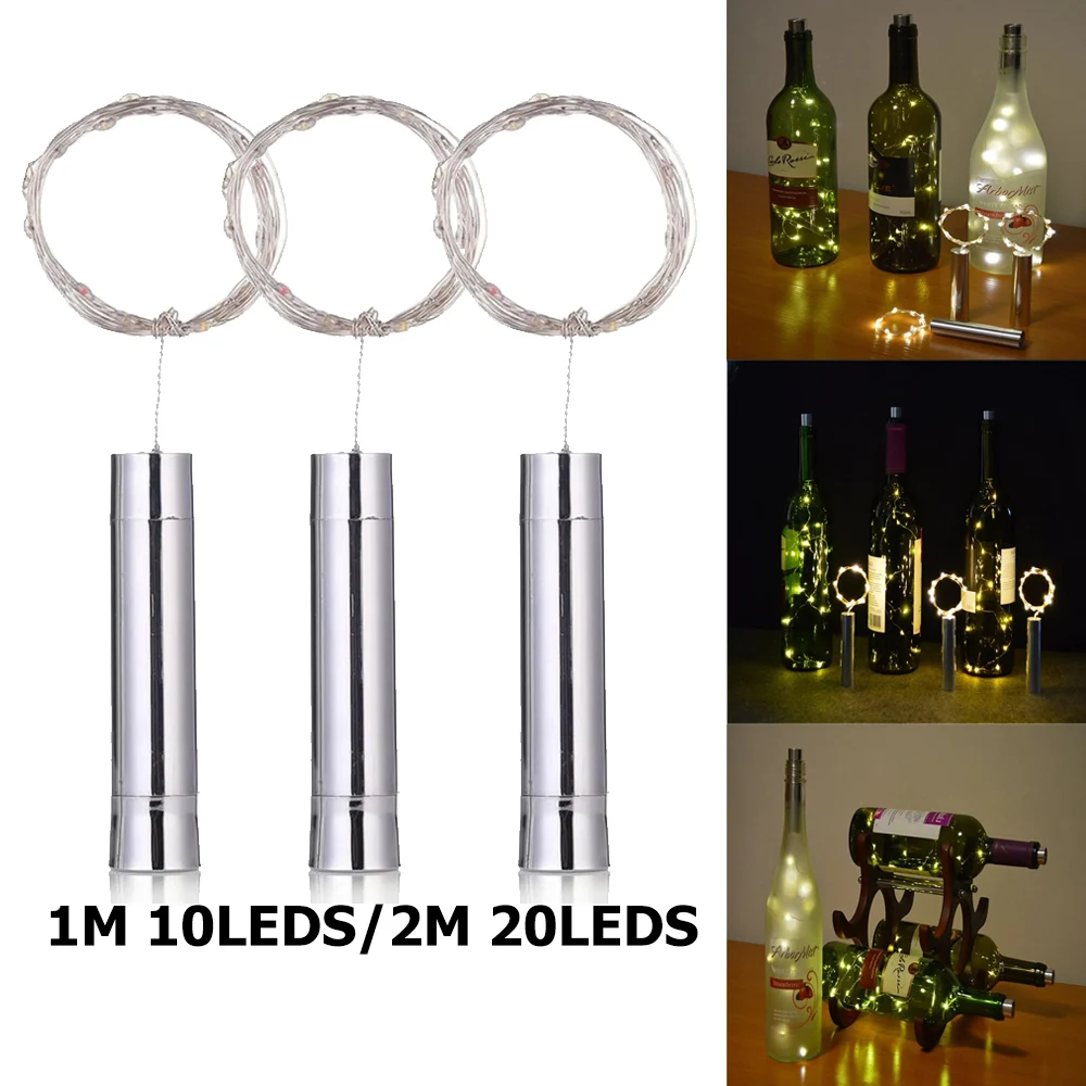 

1M/2M Bottle Cork LED String Lights Multicolor Party Decorative Outdoor Window Bedroom Copper Lamp Mini Fairy Wedding Holiday