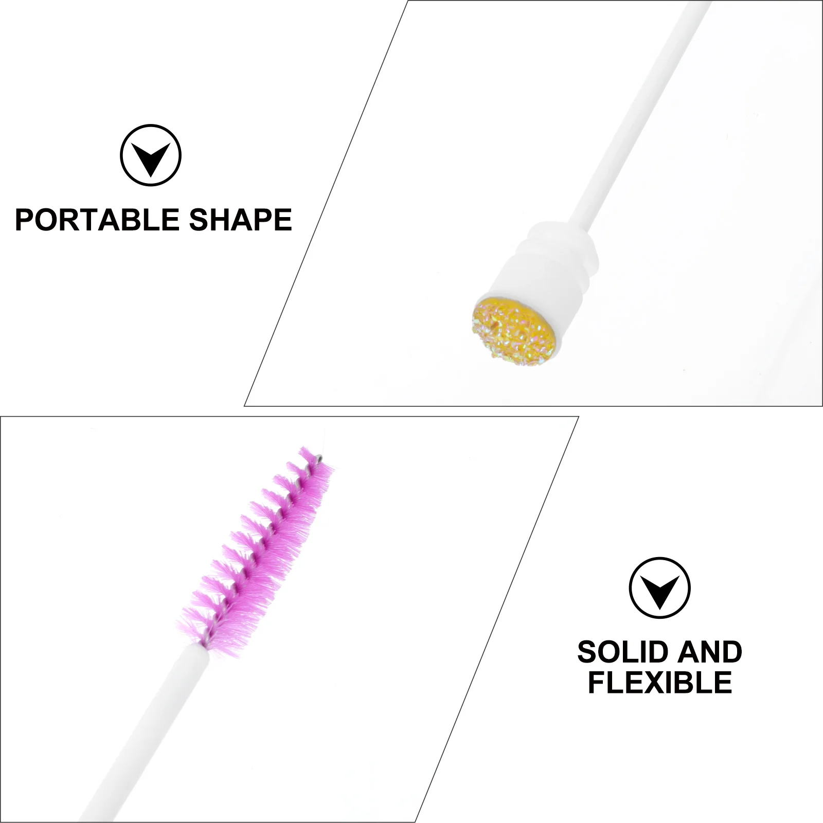 10Pcs Crystal Rod Mascara Brush Set Portable Eyelash Tubes Lash Brow Comb Screw Head Easy Store Travel Makeup Instrument
