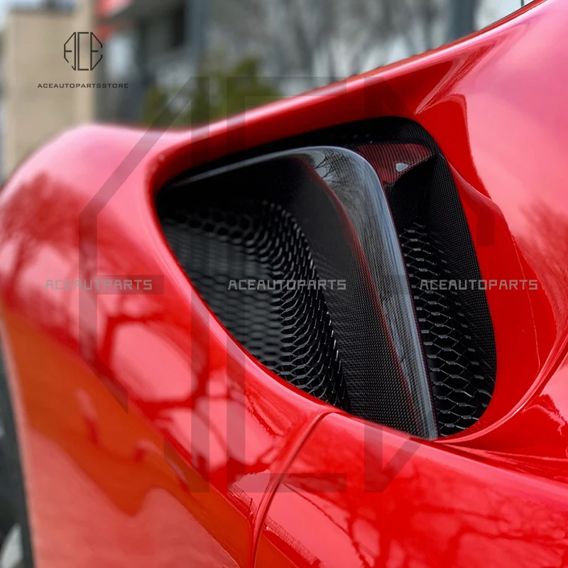 For Ferrari SF90 OEM Style Dry Carbon Fiber Side Vents Rear Fender Air Intake Body Kit Replacement