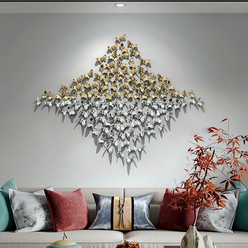 Ceramic Wall Mount Simulation Animal Background Hanging Golden Combination Pendant Home Decoration