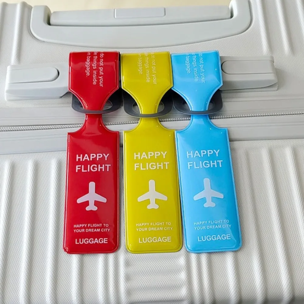 PVC Luggage Name Tag Travel Suitcase Anti Lost ID Label Colorful Light Portable Bag Business Trip Check Travel Accessories