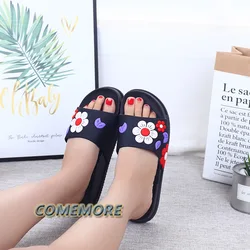 Women's Flip-flops Beach Summer Fashion Non-slip Indoor Flower Casual Lady Slippers Round Head Classic Footwear Comfort Sandals