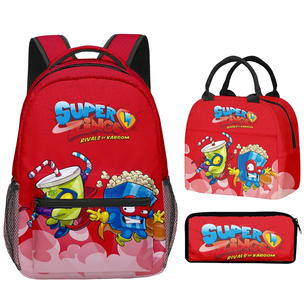 

Harajuku Youthful New Superzings 3D Print 3pcs/Set Student School Bags Laptop Daypack Backpack portable Lunch bag Pencil Case