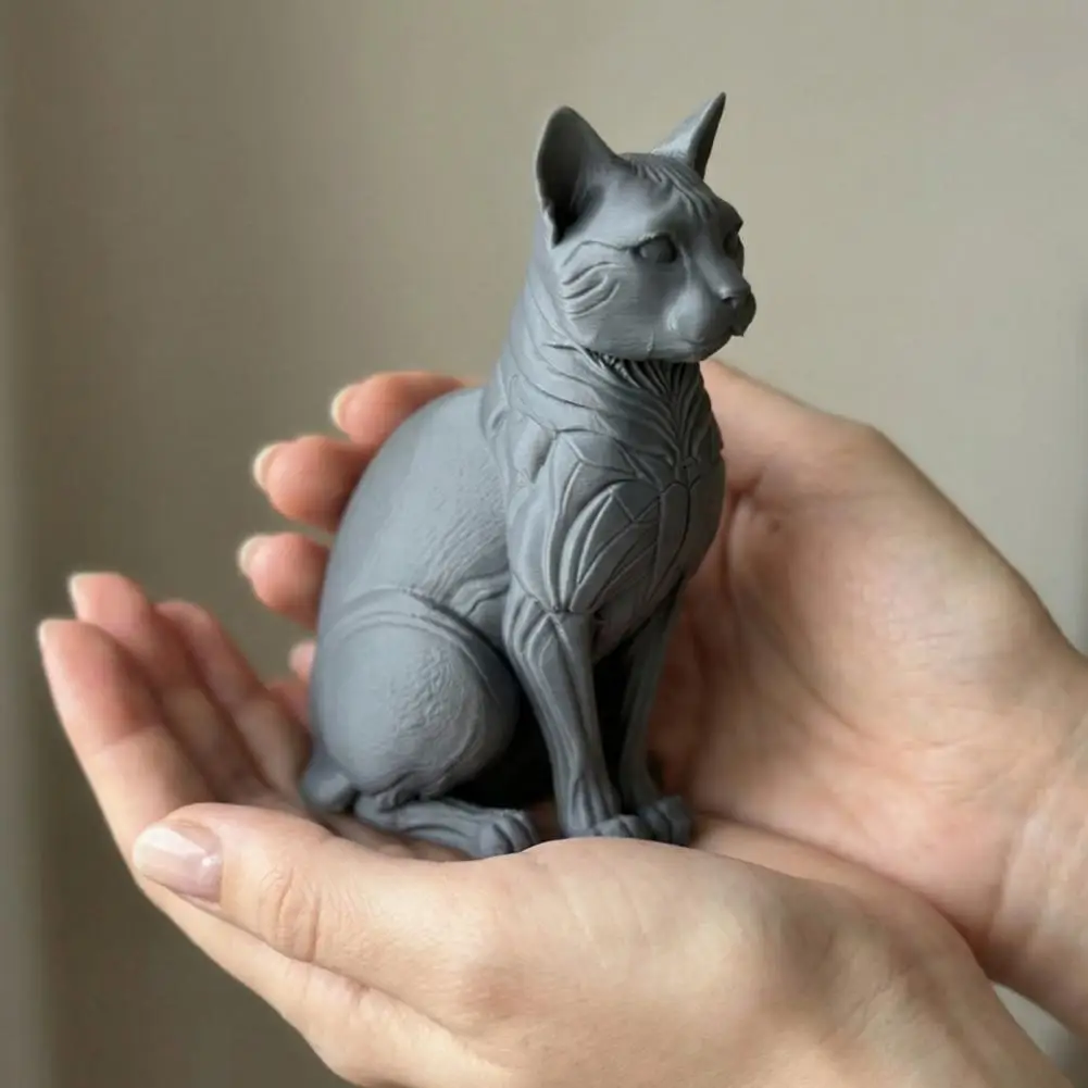 Auto-Armaturenbrett Katze 3D-Gedruckte Schwarze Katzenfigur Geheimnisvolle Skulptur Sammlerstück Schreibtisch-Deko für Zuhause und Büro Einzigartige Geschenke für Katzenliebhaber