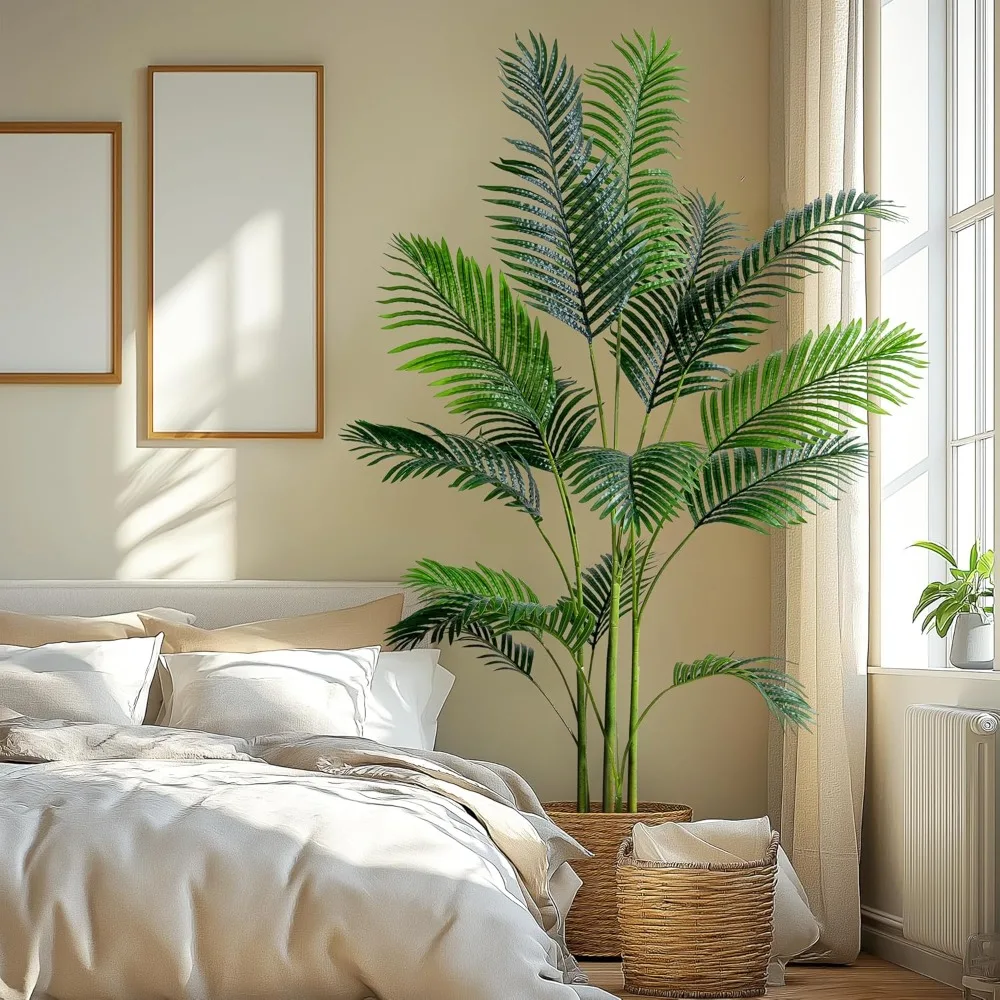 

6FT Artificial Betel Nut Tree Realistic Palm Plant, Artificial Tropical Betel Nut Floor Plant