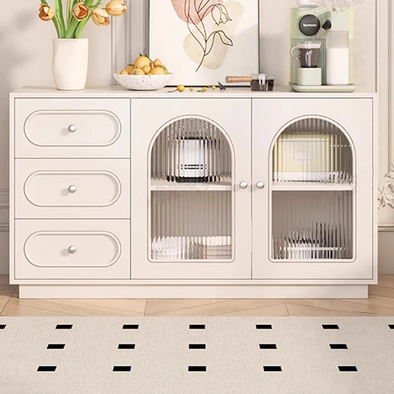Meuble de salon vintage, vitrine de cuisine moderne, armoire de présentation avec tiroirs, meuble en verre pour salon