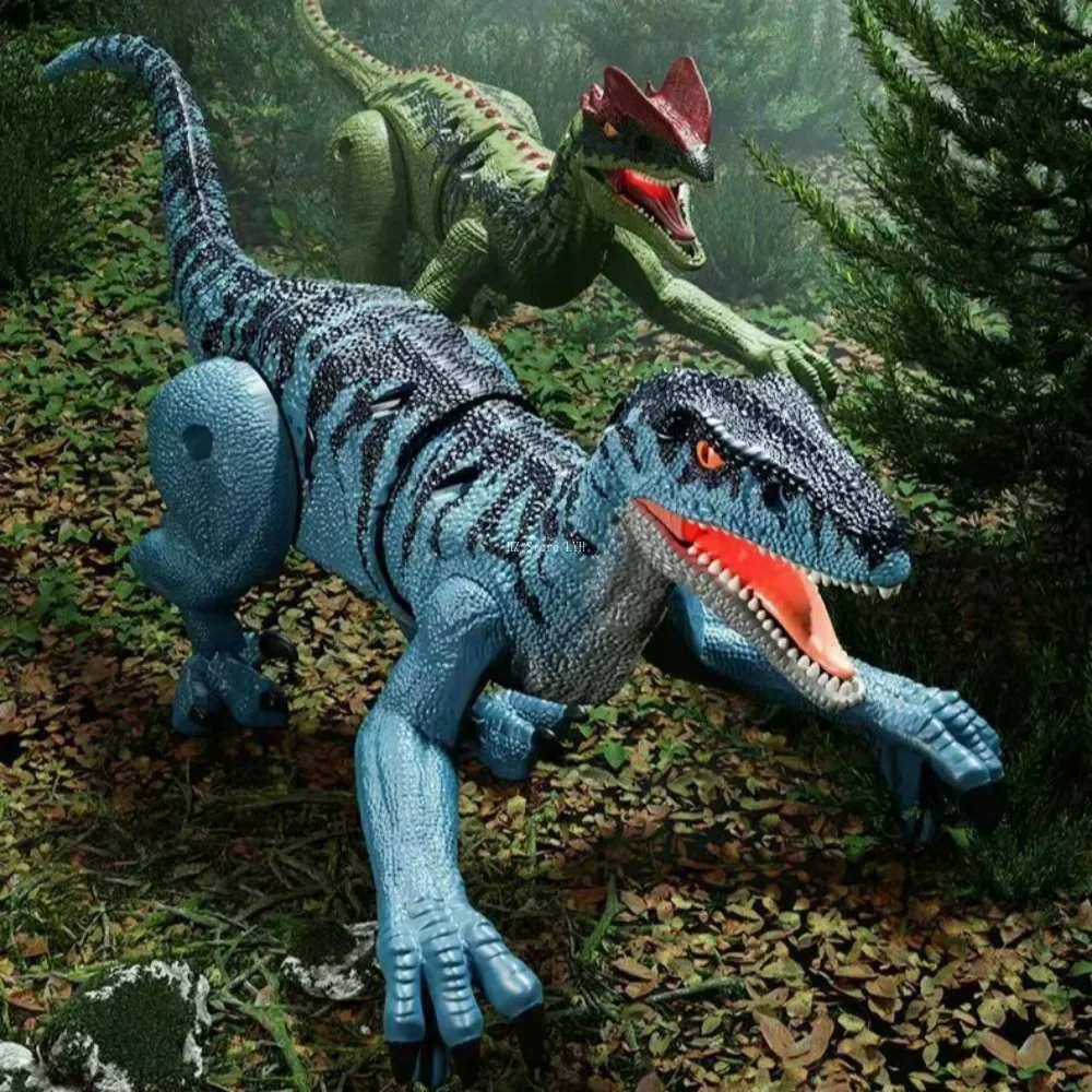 Remote Control Walking Velociraptor Dinosaur Toy Electric Walking Call Children Simulation Tyrannosaurus Rex Model Toys SM016