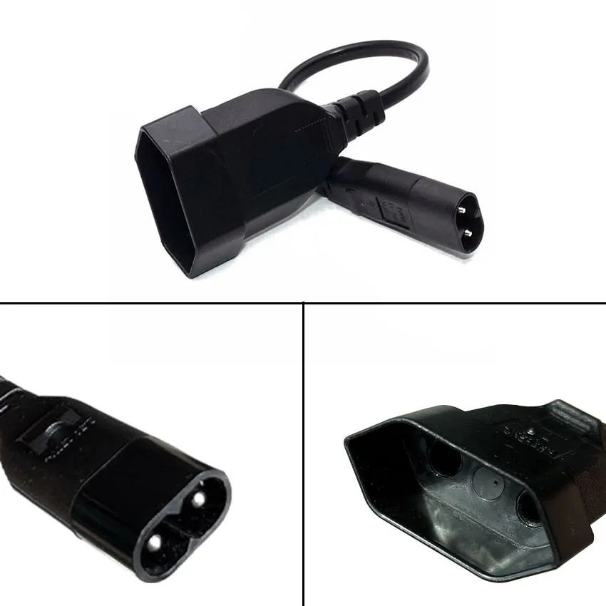 

1PCS IEC320 C8 Male to Europe Schoko CEE7/16 Outlet Female socket Power Extension Cable For PDU UPS 30cm