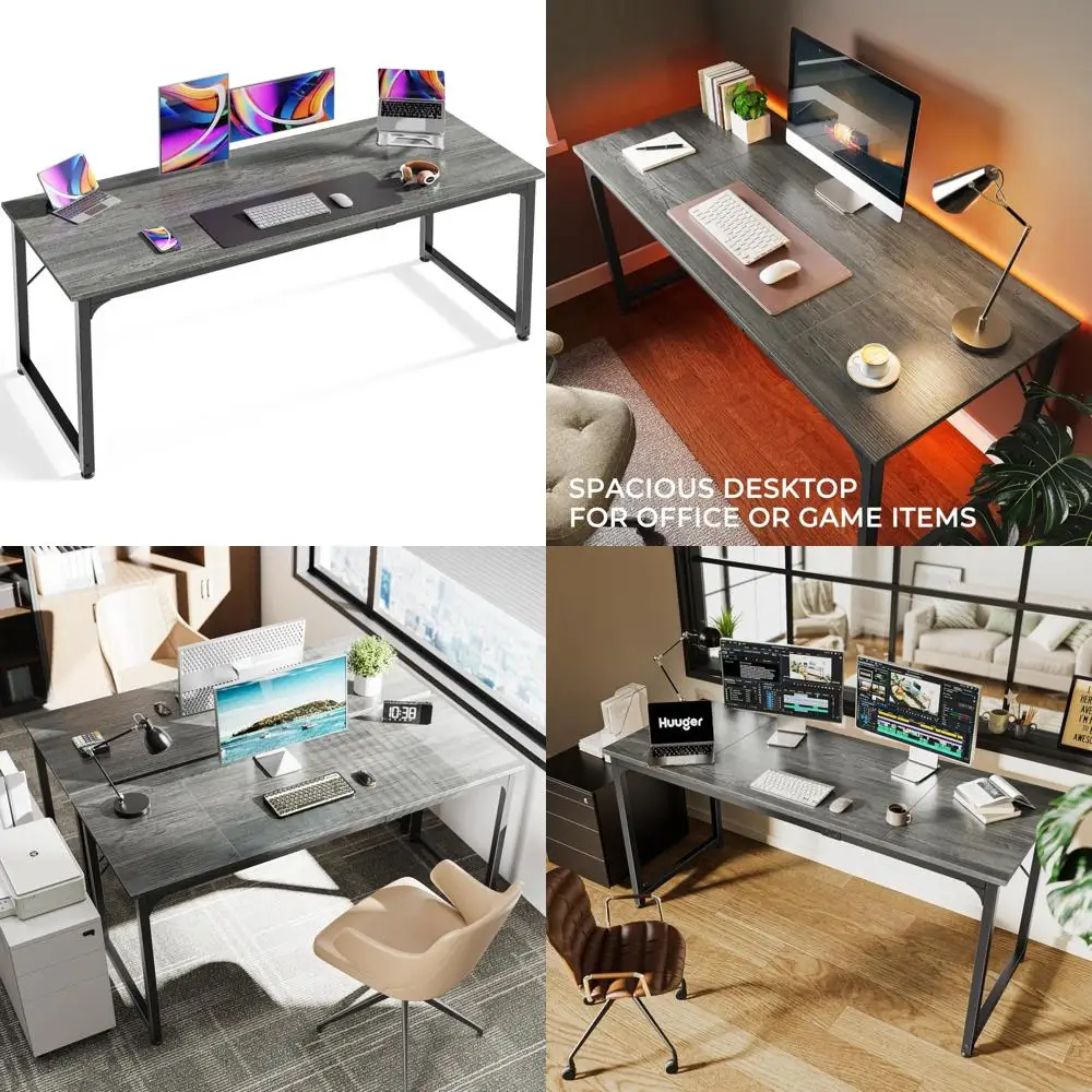 

Spacious 63-Inch Gaming and Office Desk with Storage, Ideal for Home Office and Study, Featuring a Modern and Simple Design
