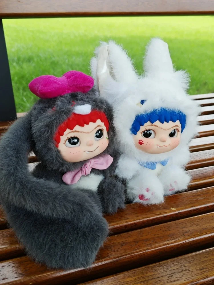 

Hot Sale Wakuku Fox And Bunny Blind Box Plush Pendant Vinyl Doll With Laser Ear Cute Kawaii Keychain Anime Figures Girls Gift