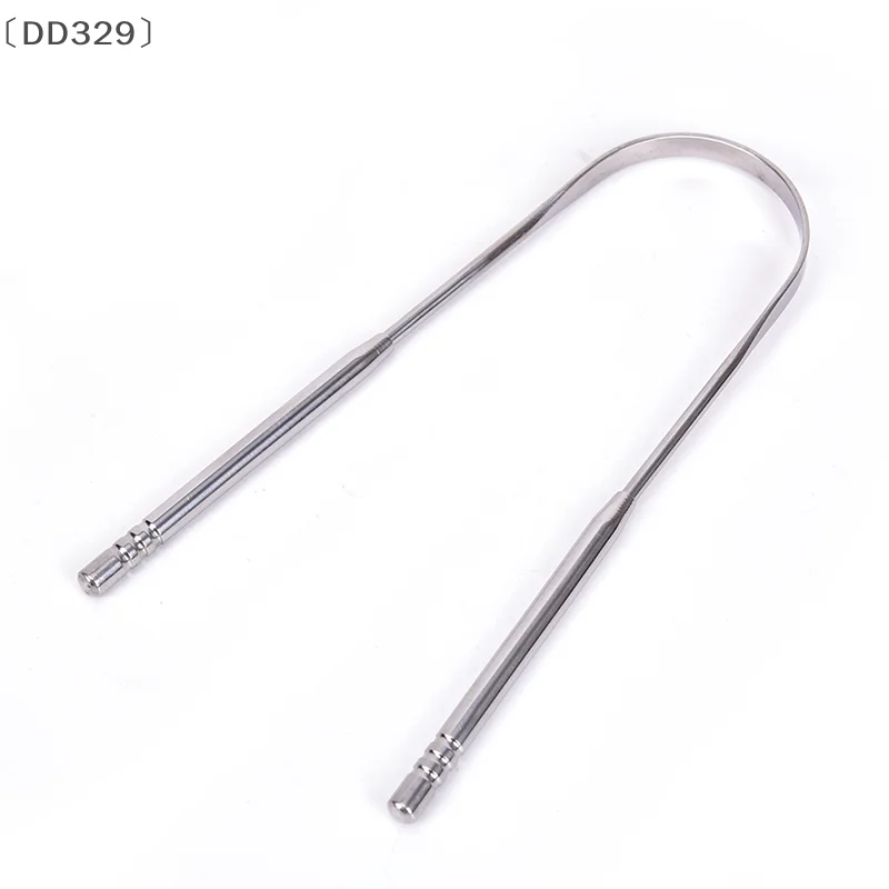 [-DD329] مكشطة تنظيف اللسان من الفولاذ المقاوم للصدأ للعناية بالأسنان ونظافة الفم