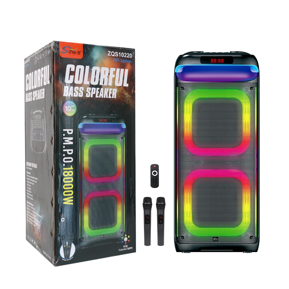 SING-E ZQS10220 Portable Blue-tooth Karaoke Machine Bestseller High-Power RGB Microphones Mobile Phone Outdoor