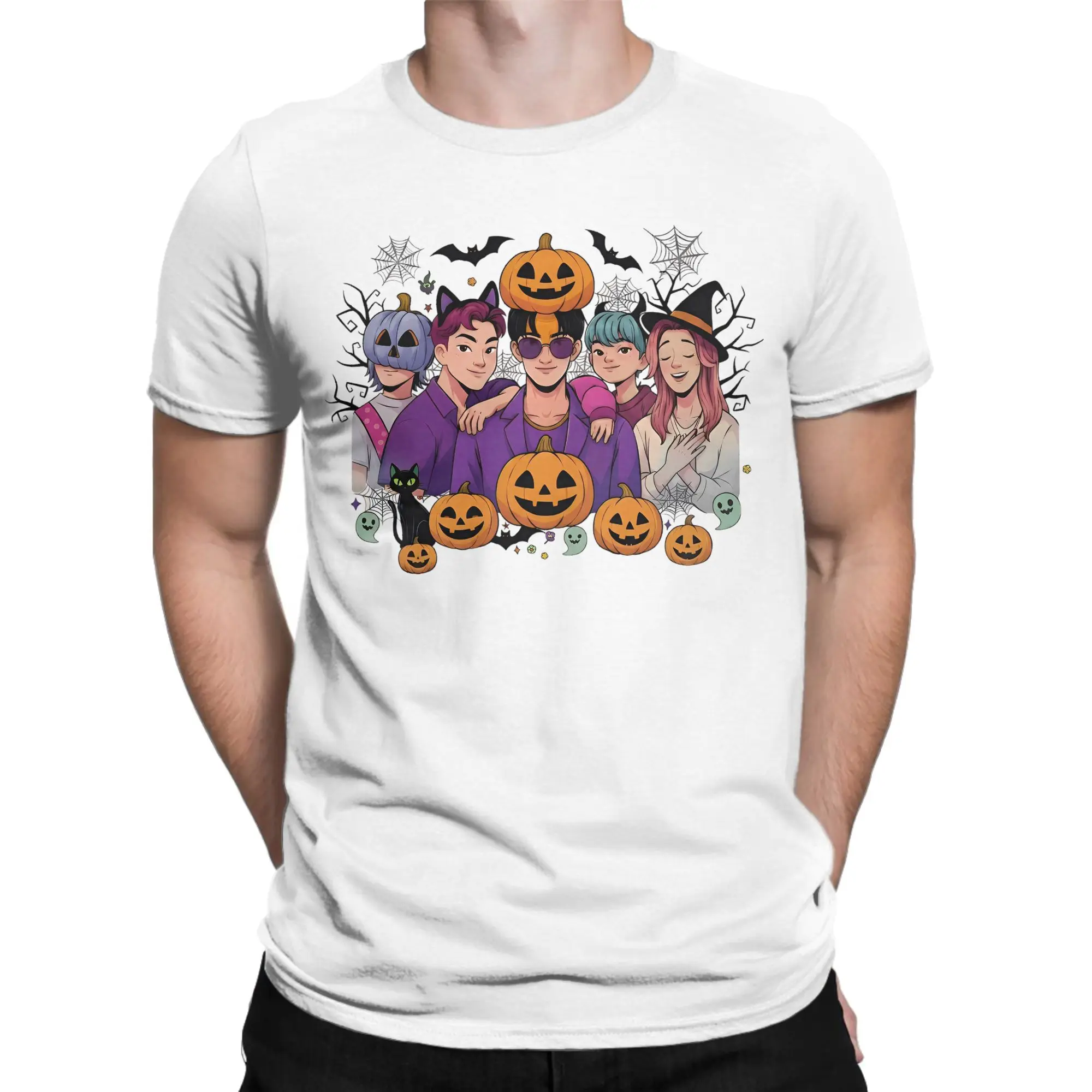 الرجال هالوين هنتركس ساجا بنين تي شيرت قطنية عالية الجودة تيز الصيف مضحك قصيرة الأكمام تي شيرت الهيب هوب عادية تي شيرت حجم كبير