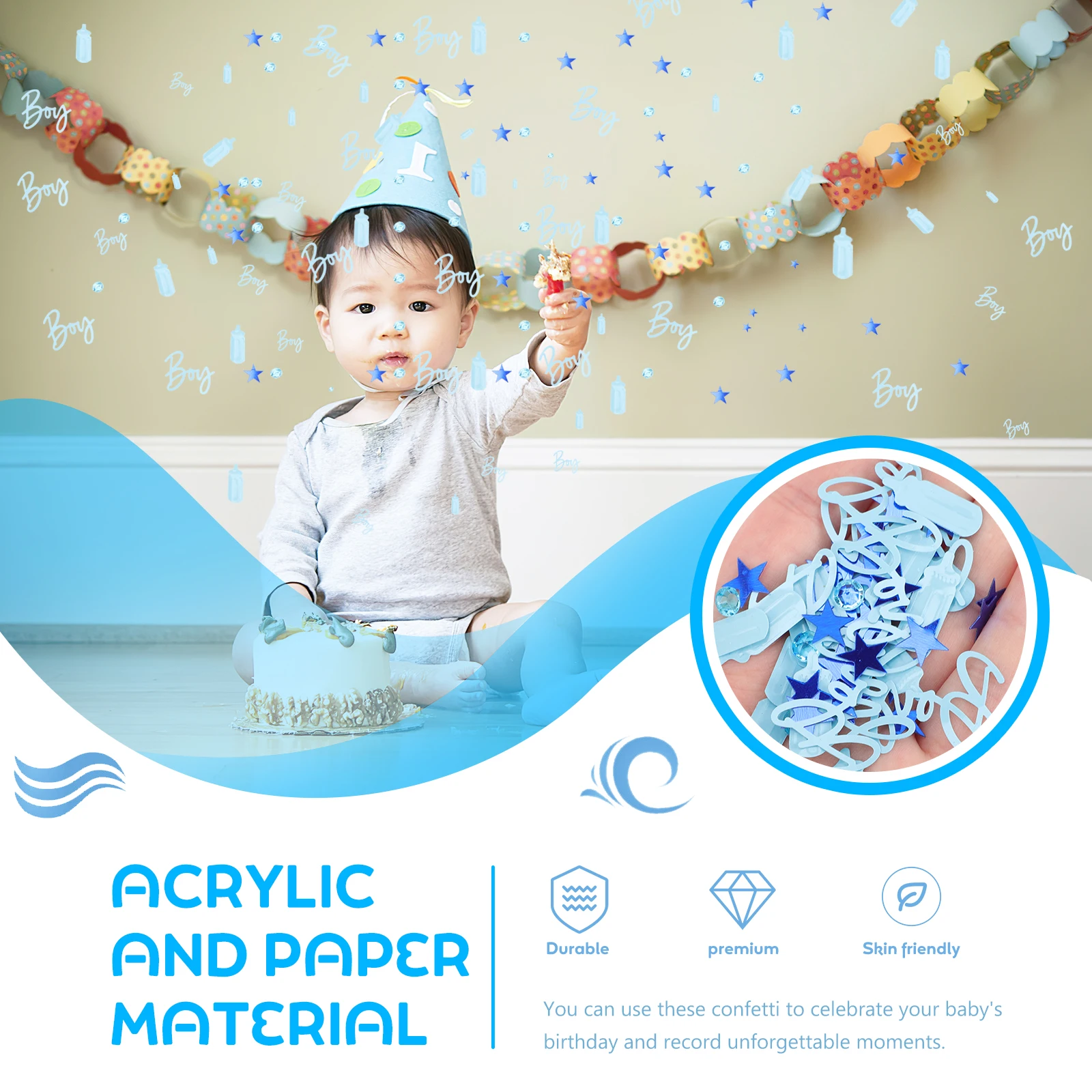 

Acrylic Glitter Bottles Confetti Boy Girl Colors Decor Baby Shower Gender Reveal Party Birthday Celebrations Photo Props