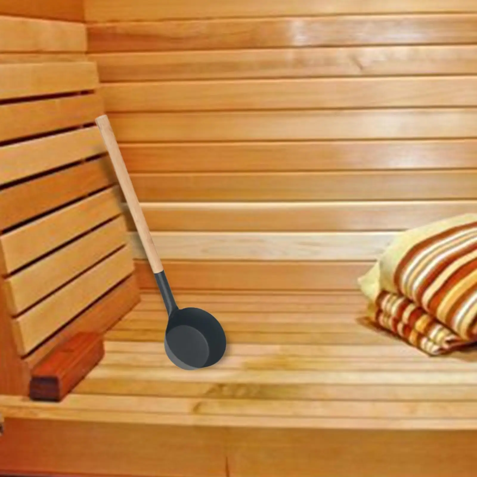 

Sauna Ladle with Long Handle Comfortable to Hold Japanese Stylish Practical Sauna Room Accessories Sauna Water Ladle Bath Spoon