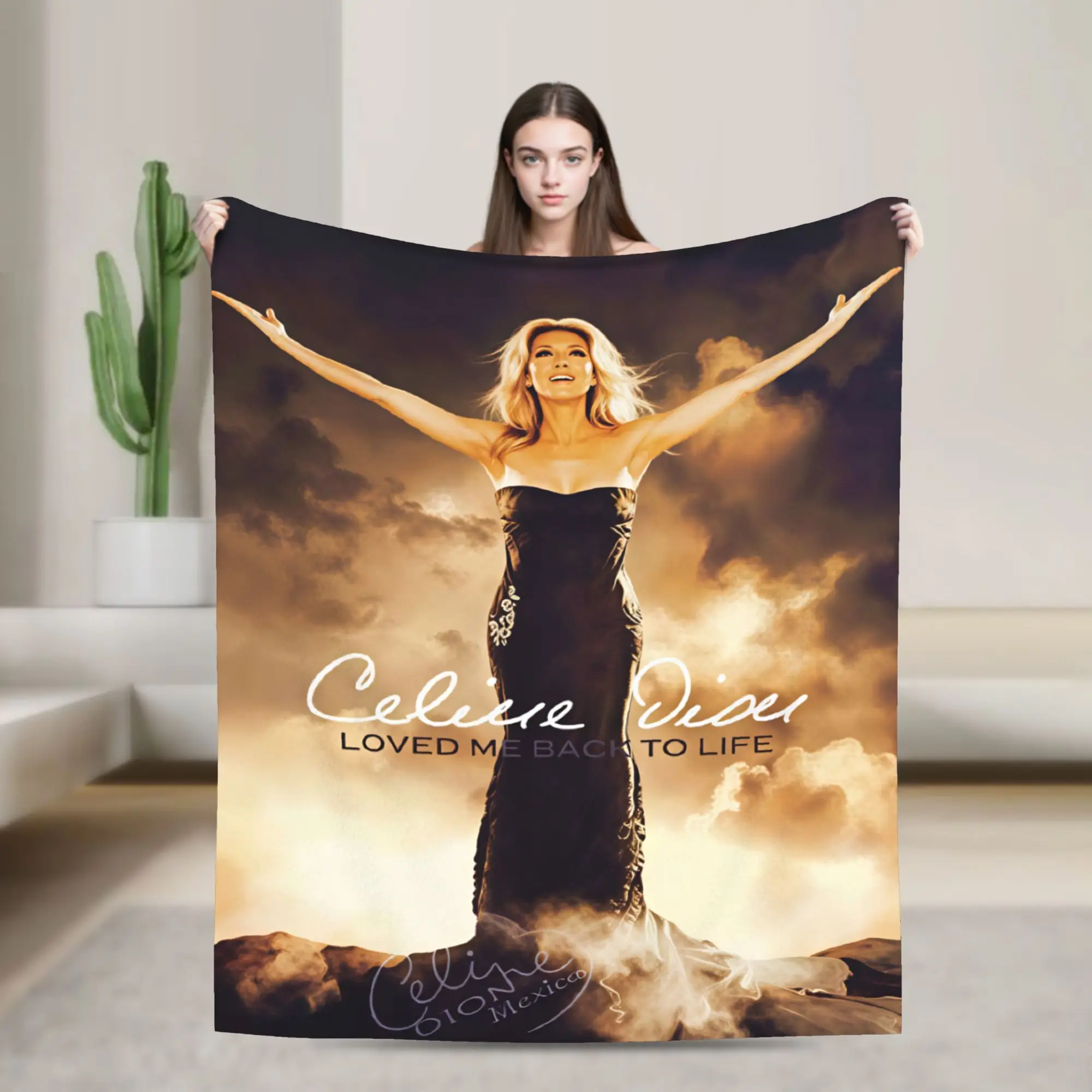 Celines Dions Paris 2026 Warm Soft Blanket  Airplane Travel Plush Throw Blanket Living Room Flannel Bedspread Sofa Bed Cover